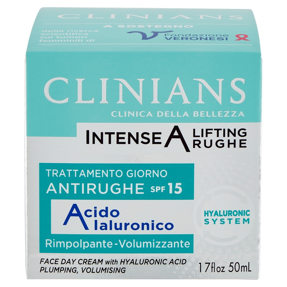 Clinians Intense A Lifting Rughe Trattamento Giorno Antirughe SPF 15 Acido Ialuronico 50 mL